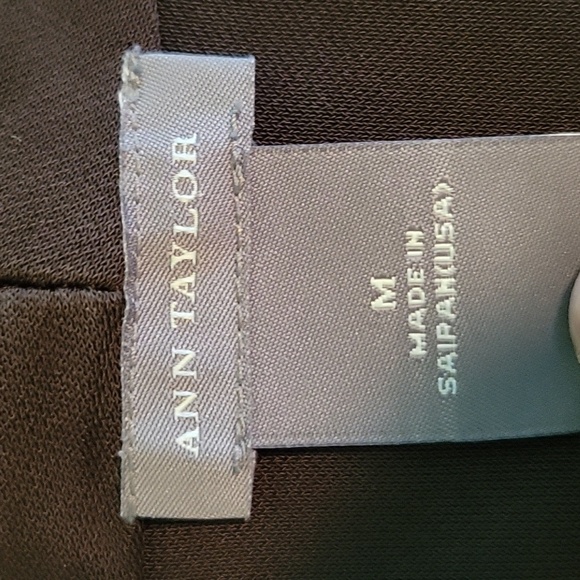 Ann Taylor swing crop sweater in chocolate brown, size Medium,  drape front - Picture 5 of 5